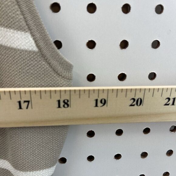 Calvin Klein Dress White/Tan Midi Striped Sz L Classy Great Quality Staple - Picture 4 of 4